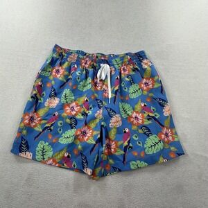 Chubbies Swim Trunks Shorts Mens XL Blue Parrot Tropical 5.5 Inseam Mesh